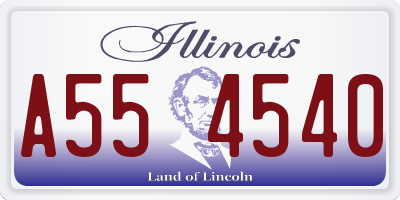 IL license plate A554540