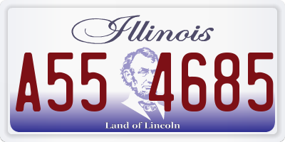 IL license plate A554685