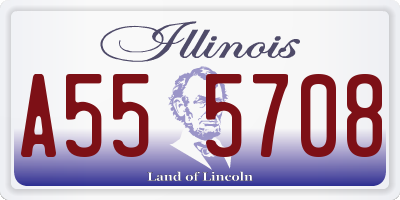 IL license plate A555708