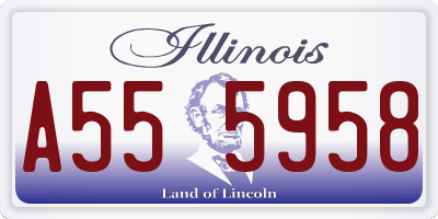IL license plate A555958