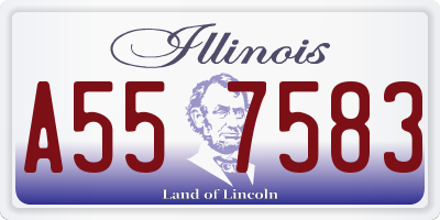 IL license plate A557583