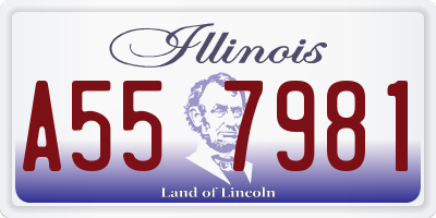 IL license plate A557981