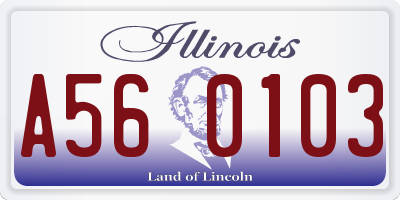 IL license plate A560103