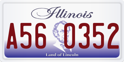 IL license plate A560352