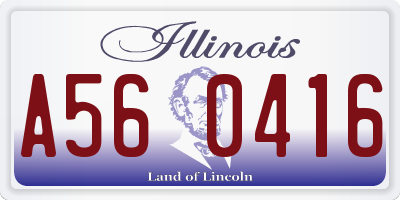 IL license plate A560416