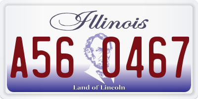 IL license plate A560467