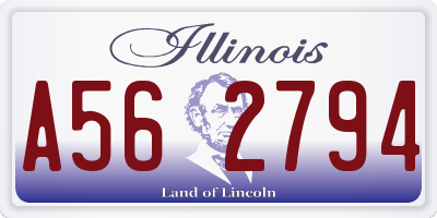 IL license plate A562794