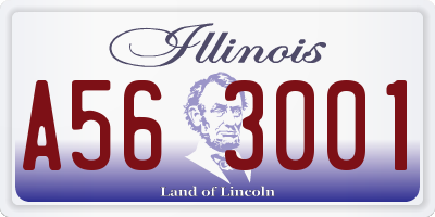 IL license plate A563001