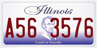 IL license plate A563576