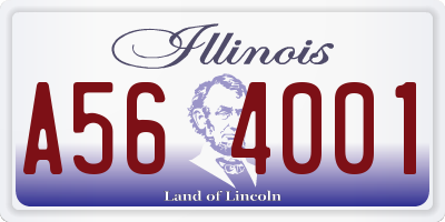 IL license plate A564001