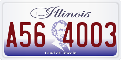 IL license plate A564003