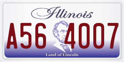IL license plate A564007