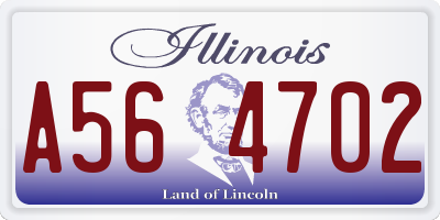 IL license plate A564702