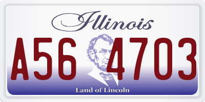 IL license plate A564703