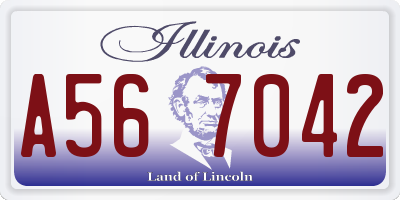 IL license plate A567042