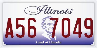 IL license plate A567049