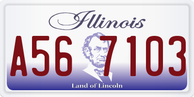 IL license plate A567103