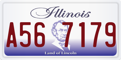 IL license plate A567179