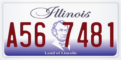 IL license plate A567481