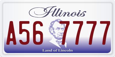 IL license plate A567777