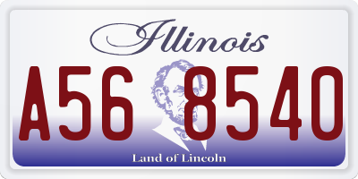 IL license plate A568540