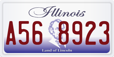 IL license plate A568923