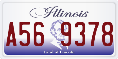 IL license plate A569378