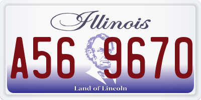 IL license plate A569670