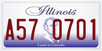 IL license plate A570701