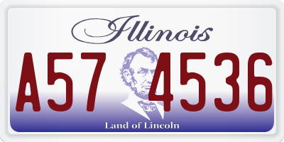 IL license plate A574536