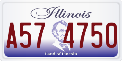IL license plate A574750