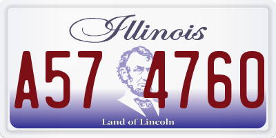 IL license plate A574760