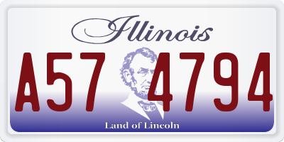IL license plate A574794