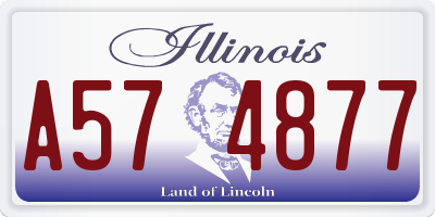 IL license plate A574877