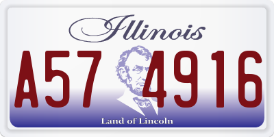 IL license plate A574916