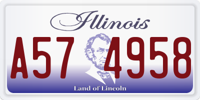 IL license plate A574958