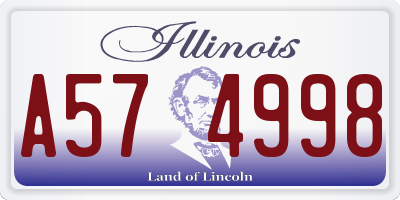 IL license plate A574998