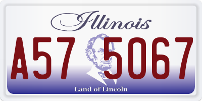 IL license plate A575067