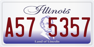 IL license plate A575357