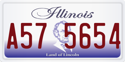 IL license plate A575654
