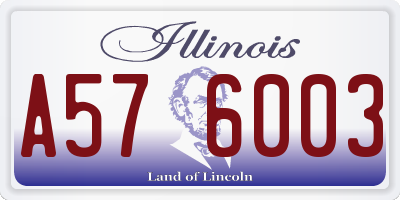 IL license plate A576003