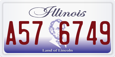 IL license plate A576749