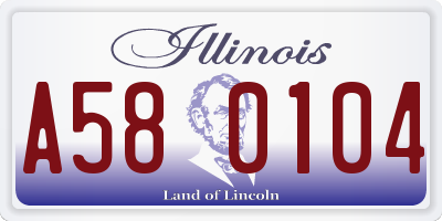 IL license plate A580104