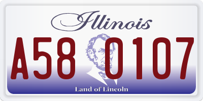 IL license plate A580107