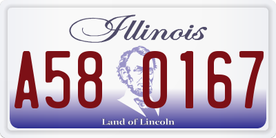 IL license plate A580167