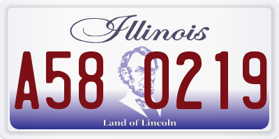 IL license plate A580219
