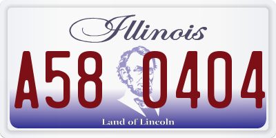 IL license plate A580404