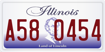 IL license plate A580454