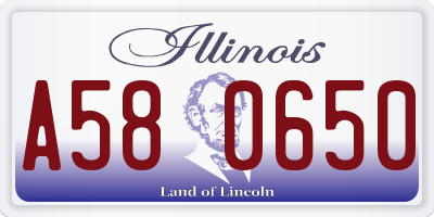 IL license plate A580650
