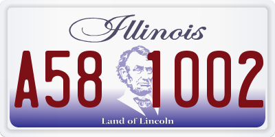 IL license plate A581002